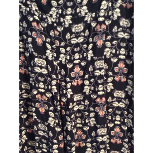 Mudd Wide Leg Rayon Elastic Back Waist Pants Floral blue XL Boho Gypsy Cottage - Picture 2 of 5